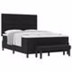 vidaXL Lit Box Spring avec Matelas & Banc Noir 160x200 cm Tissu 3344081