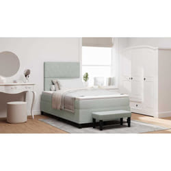 Vidaxl - Lit À Ressorts Avec Matelas Gris Clair 120 X 200 Cm Velours