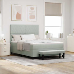 Vidaxl - Lit À Ressorts Avec Matelas Gris Clair 140 X 190 Cm Velours