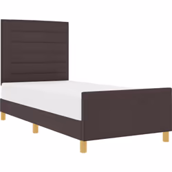 Ce cadre de lit moderne allie une finition brun foncé stylée à un design simple, parfait pour n'importe quelle chambre d'adul ...