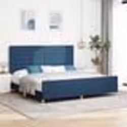 Lit vidaXL bleu 200x200 cm en tissu 3344682
