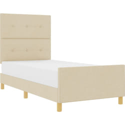 Lit Crème 90x190 cm en tissu Vidaxl