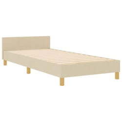 Cadre de lit avec tête de lit Crème 90 x 190 cm tissu Vidaxl