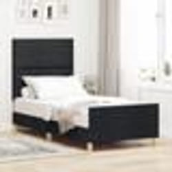 Lit vidaXL Noir 100x200 cm en tissu 3344783