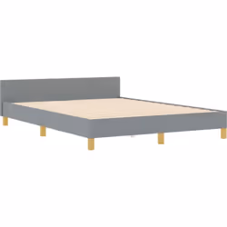 Ce cadre de lit en bois d'ingénierie gris clair apporte une touche d'élégance à toute chambre. Avec son style moderne, sa for ...