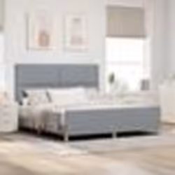 Cadre de lit vidaXL en gris clair 180x200 cm en tissu 3344823