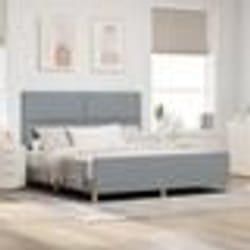 Cadre de lit vidaXL en gris clair 180x200 cm en tissu 3344823