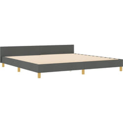 Vidaxl - Lit Gris Foncé 200x200 cm Tissu