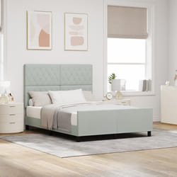 Châssis de lit vidaXL Gris clair 140x190 cm en Velours 3344873