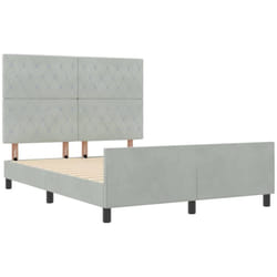 Cadre de lit avec tête de lit Gris clair 160 x 200 cm Velours vidaXL