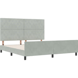 Vidaxl - Lit Gris clair 180x200 cm Velours