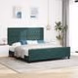 Cadre de lit vidaXL en vert foncé 180x200 cm velours 3344894