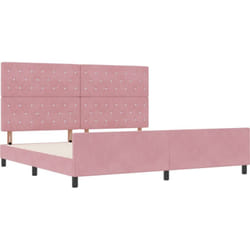 Vidaxl - Cadre de lit en velours rose 200x200 cm