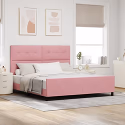 Cadre de lit en velours rose vidaXL 180x200 cm 3344962