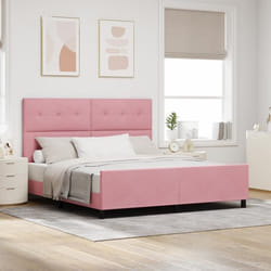Cadre de lit en velours rose vidaXL 180x200 cm 3344962