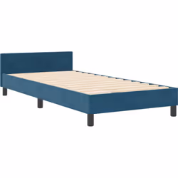 Ce cadre de lit moderne combine fonctionnalité et style avec aisance. Avec sa belle couverture en velours bleu foncé, il se d ...