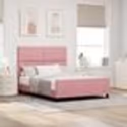 Cadre de lit vidaXL Rose 140x190 cm Velours 3345010