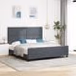 cadre de lit vidaXL gris foncé 180x200 cm velours 3345024