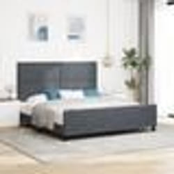 cadre de lit vidaXL gris foncé 180x200 cm velours 3345024