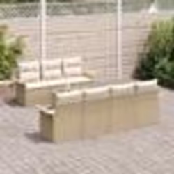 vidaXL Ensemble de salon de jardin 8 pièces avec des coussins en poly rotin beige
