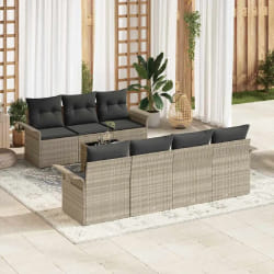 vidaXL Ensemble de canapé de jardin 8 pcs Gris clair et gris foncé