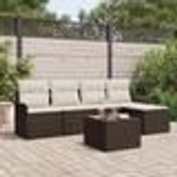Ensemble de Canapé de Jardin de 5 Pièces avec Coussins Gris en Rattan Poly