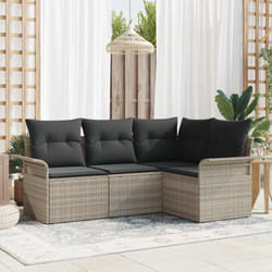 Vidaxl - Ensemble De Canapé De Jardin 4 Pcs Gris Clair Poly Rotin