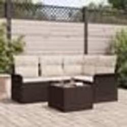Ensemble de 4 Pièces de Canapé de Jardin avec Coussins en Poly Rattan Gris