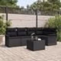 vidaXL Ensemble de canapé de jardin 6 pièces avec coussins Beige en Rotin