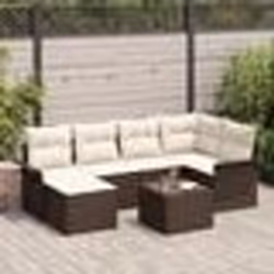 Ensemble de Canapés de Jardin 6 Pièces avec Coussins Gris Poly Rattan
