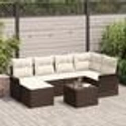 Ensemble de Canapés de Jardin 6 Pièces avec Coussins Gris Poly Rattan
