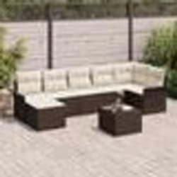 Ensemble de Canapé de Jardin 7 Pièces avec Coussins Gris Rotin