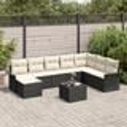 Ensemble de Canapé de Jardin de 8 Pièces avec Coussins en Rattan Poly Marron