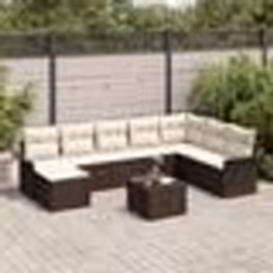 Ensemble de 8 Pièces Canapé de Jardin avec Coussins Gris
