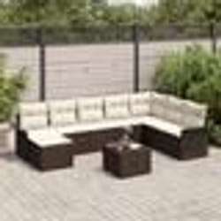 Ensemble de 8 Pièces Canapé de Jardin avec Coussins Gris