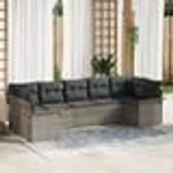 vidaXL Ensemble de canapé de jardin 7 pcs Gris clair et noir