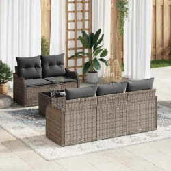 vidaXL Ensemble de canapé de jardin 6 pcs Gris 55 x 55 x 37 cm