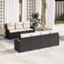 vidaXL Ensemble de canapé de jardin 8 pièces avec coussins en poly rotin noir