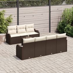 vidaXL Ensemble de canapé de jardin 8 pièces avec coussins marron en polyrotin