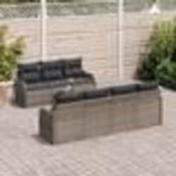 vidaXL Ensemble de canapé de jardin 8 pièces avec des coussins en poly rattan gris