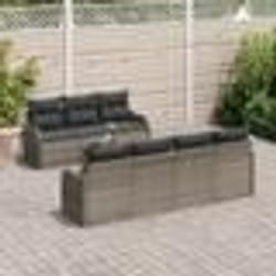 vidaXL Ensemble de canapé de jardin 8 pièces avec des coussins en poly rattan gris