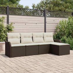 Vidaxl - Ensemble De Canapé De Jardin 5 Pcs Marron Poly Rotin