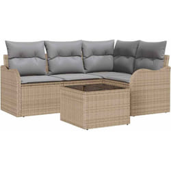 Vidaxl - Ensemble De Canapé De Jardin Avec Coussin 5 Pcs Noir Poly Rotin