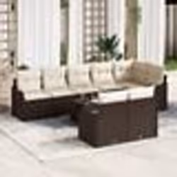 Set de canapé de jardin 8 pièces avec coussins gris en poly rotin