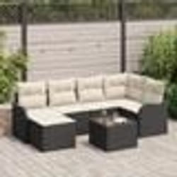 Ensemble de Canapé de Jardin 6 pièces avec Coussins en Poly Rattan Marron