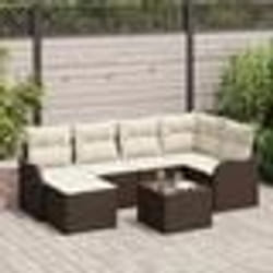 Ensemble de Canapé de Jardin 6 Pièces avec Coussins Gris Rattan