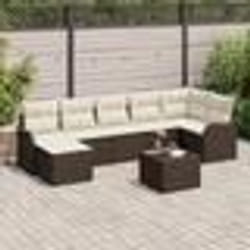 Ensemble de Canapés de Jardin de 7 Pièces avec Coussins en Rattan Poly Gris