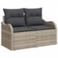 Ensemble de 11 pièces de canapé de jardin avec coussins Gris Poly Rattan