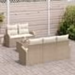 vidaXL Ensemble de canapés de jardin 6 pièces avec coussins beiges en rattan