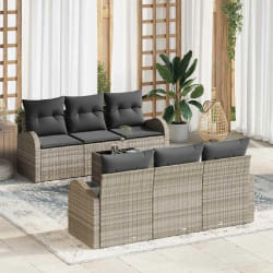 vidaXL Ensemble de canapé de jardin 7 pcs Gris clair et gris foncé